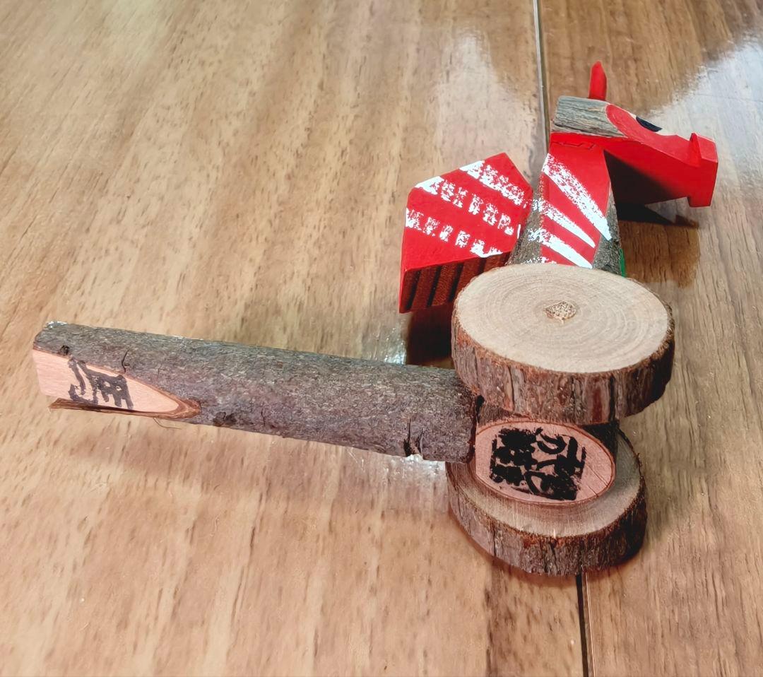 杵島山一刀彫　大八車　馬