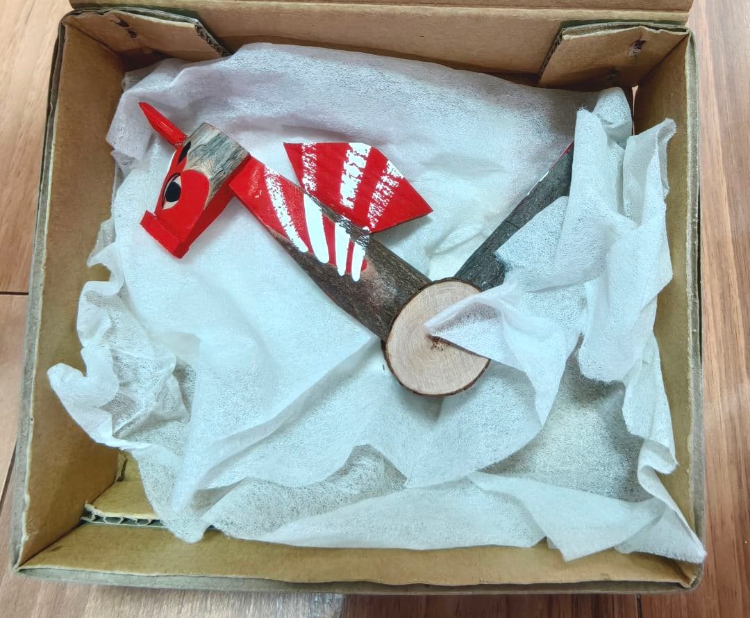 杵島山一刀彫　大八車　馬