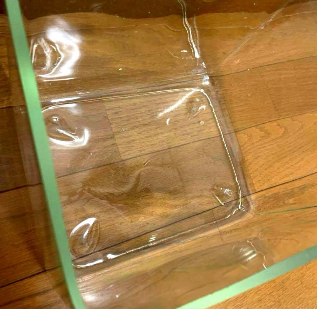 希少　大正　昭和　ゆらゆらレトロガラス鉢角型