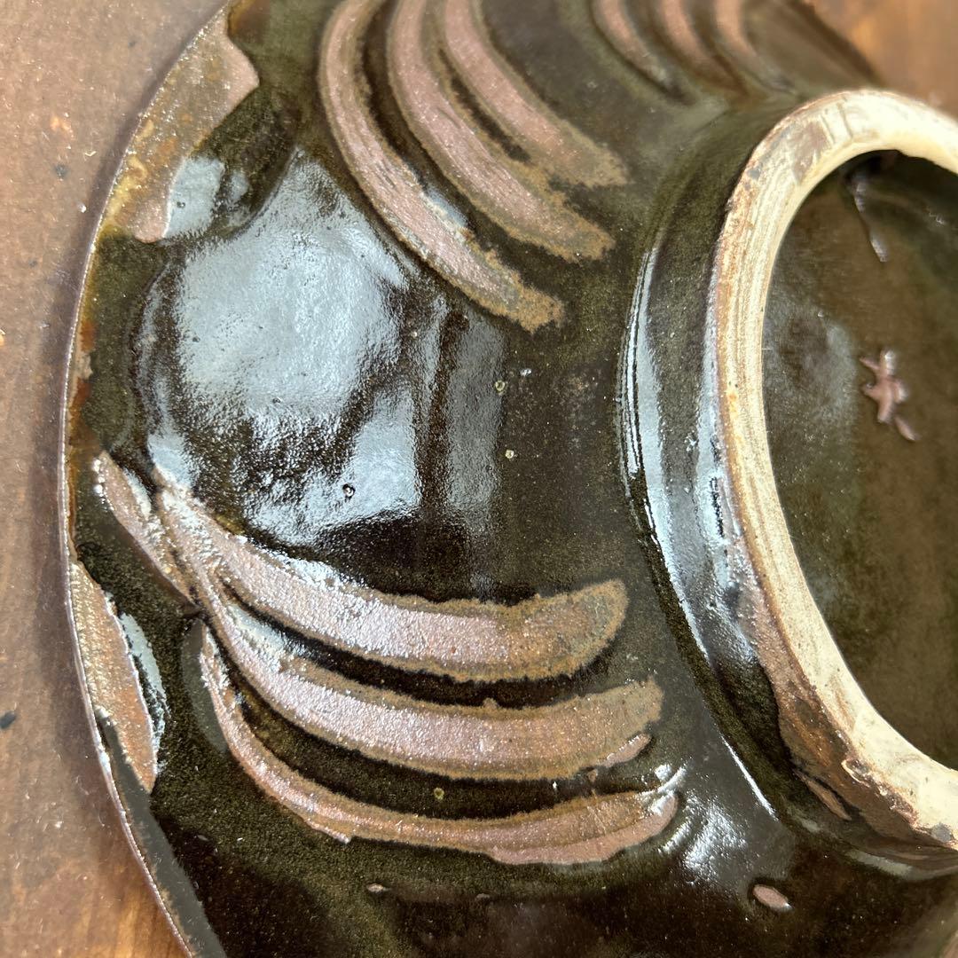 沖縄　やちむん　人間国宝　金城次郎　魚エビ　重ね焼　壺屋焼　魚紋　七寸皿　飾り皿