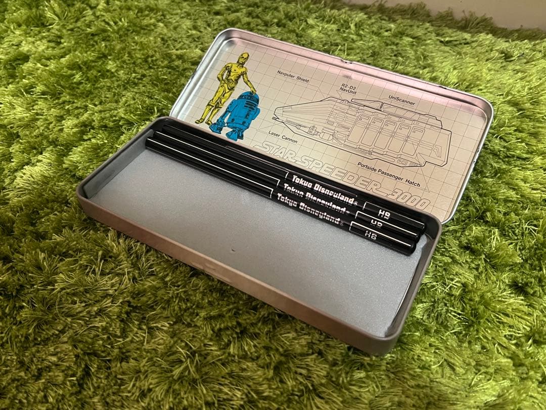 旧 スターツアーズ 缶ペンケース 鉛筆付き 東京ディズニーランド 1989