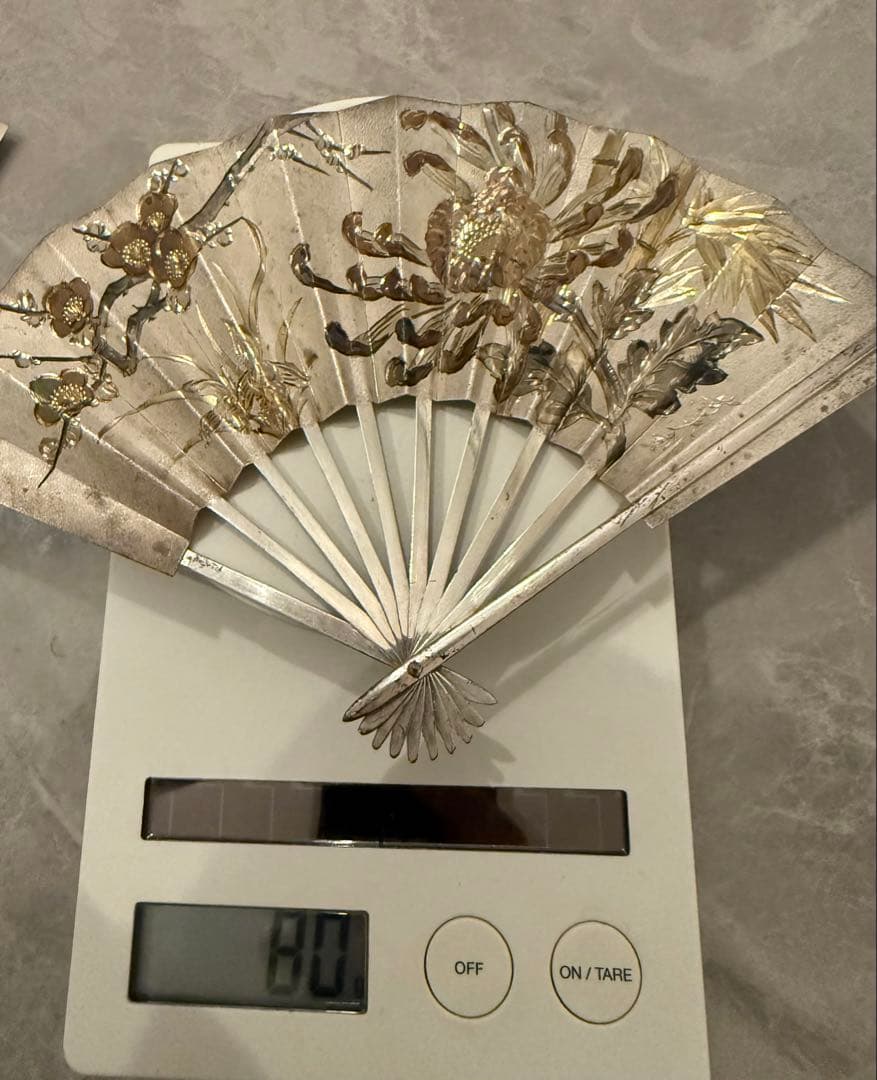 純銀80g 武比古　扇　7.5号？