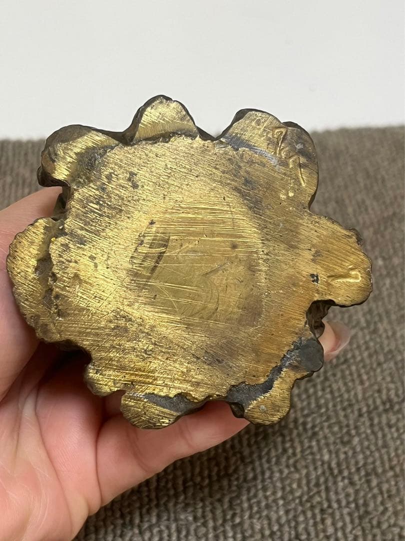 中国美術 布袋様　真鍮骨董　銅製唐物　七福神　大　縁起