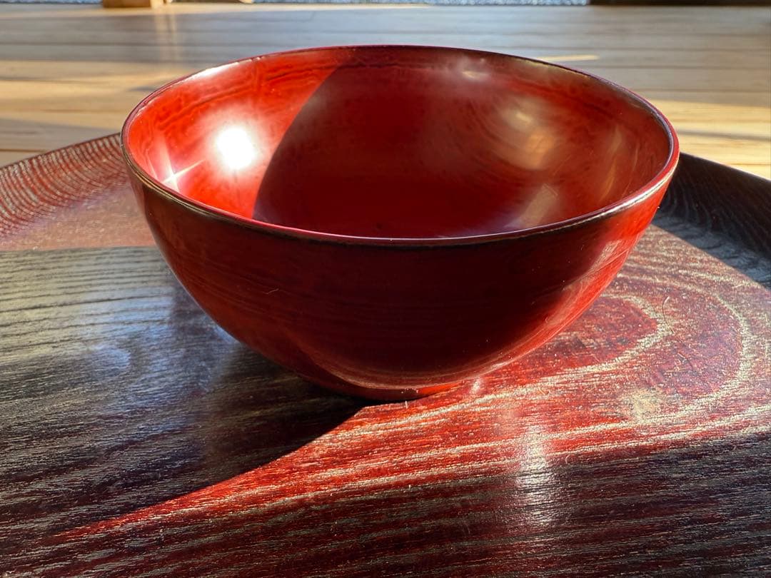 極上逸品！輪島塗 角偉三郎 作　正倉院朱塗り小椀（五つ星）➁