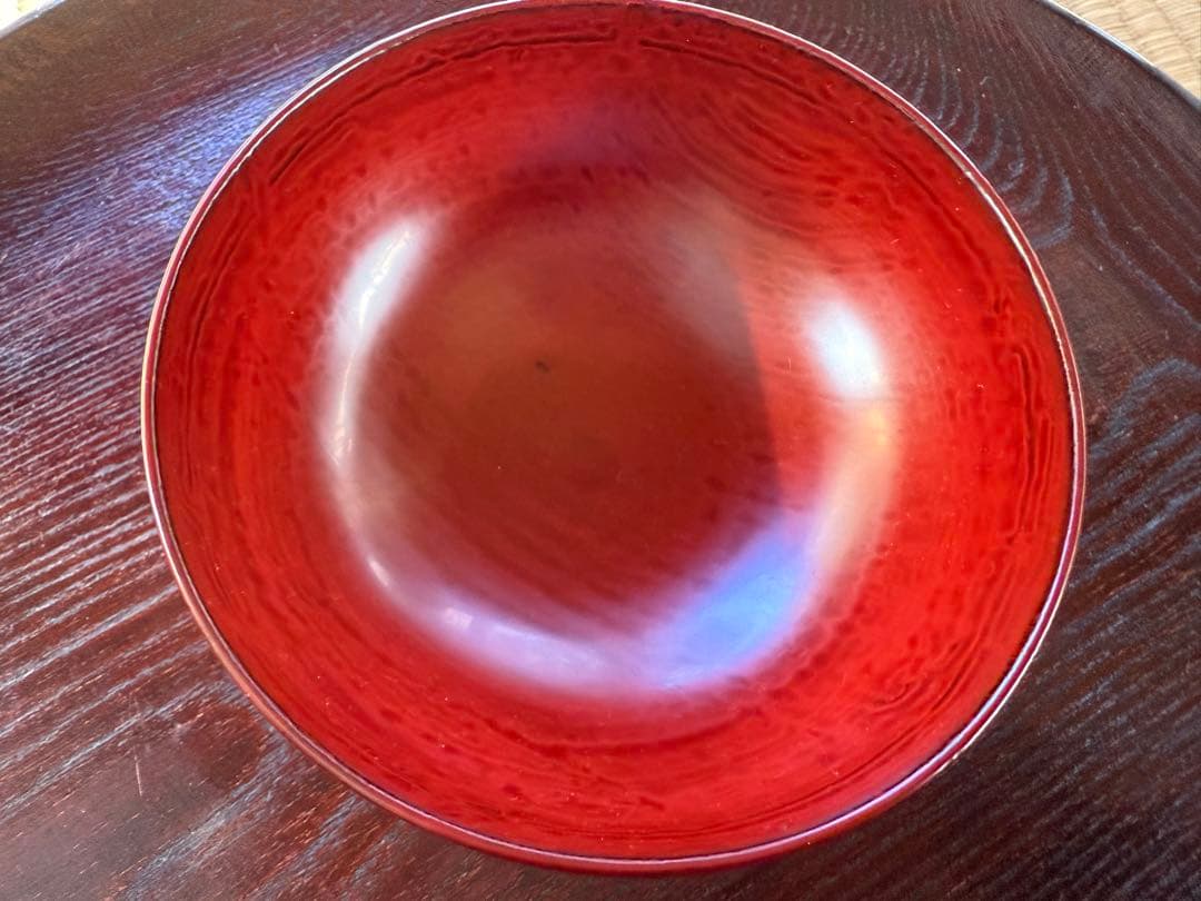 極上逸品！輪島塗 角偉三郎 作　正倉院朱塗り小椀（五つ星）➁