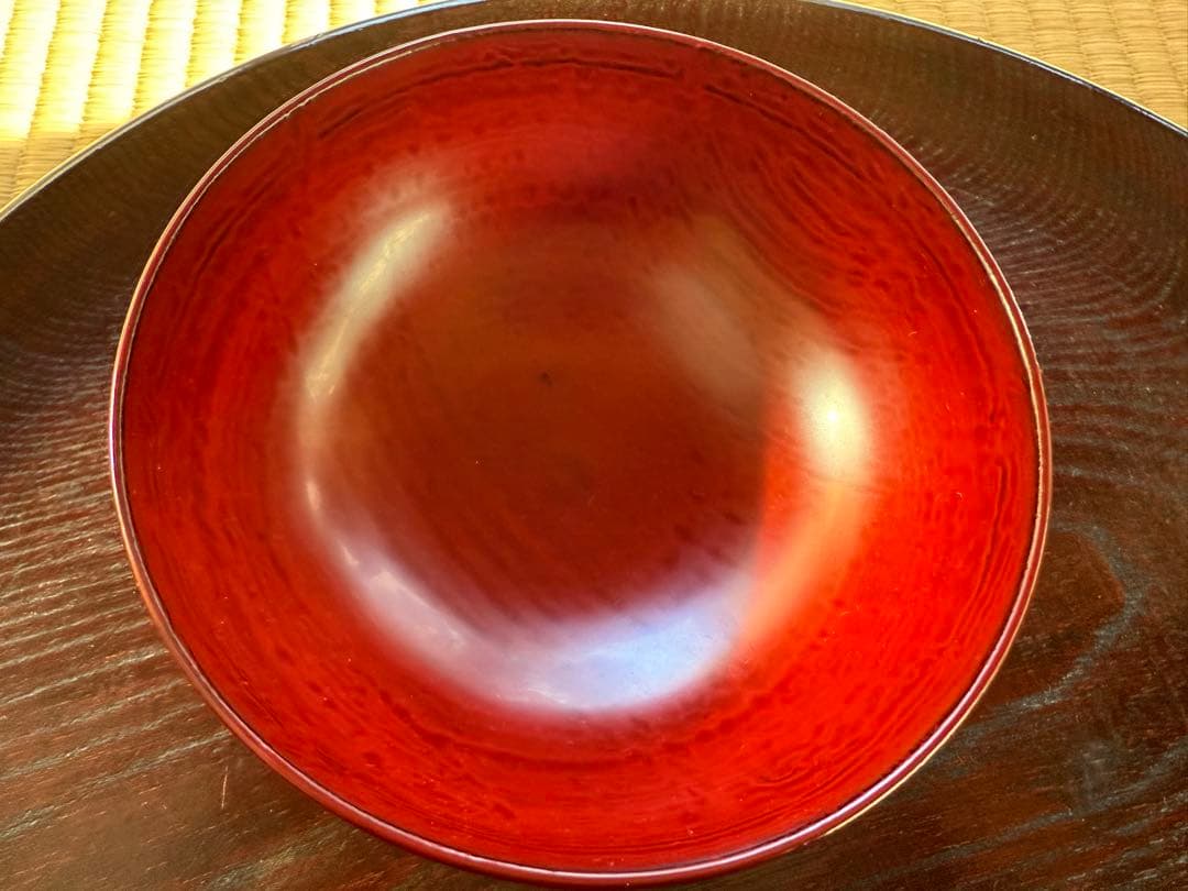 極上逸品！輪島塗 角偉三郎 作　正倉院朱塗り小椀（五つ星）➁