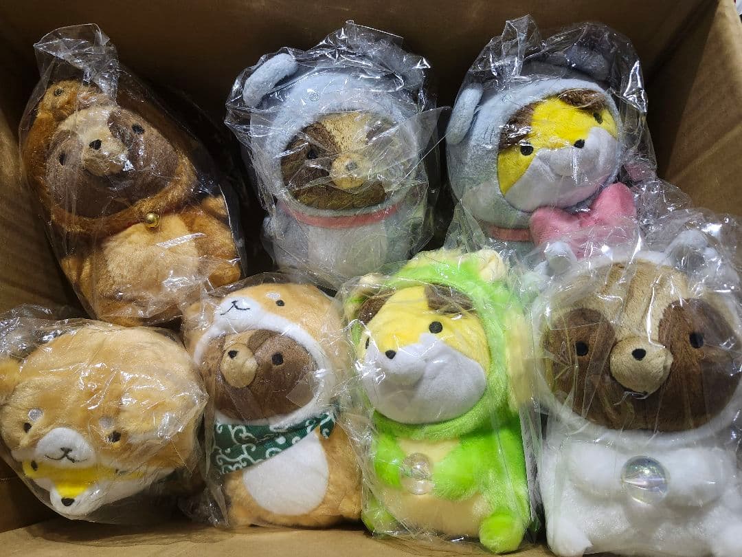 タヌキとキツネ ぬいぐるみ ハッピーバッグ タグ付き 7点セット