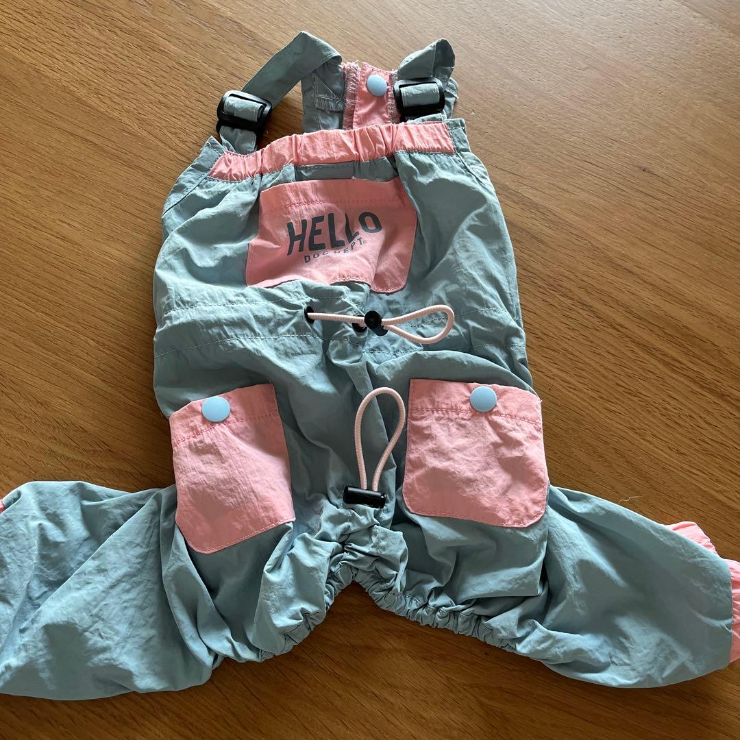 ドッグデプトレインコートセットアップ　撥水スヌードジャケット撥水オーバーオールS