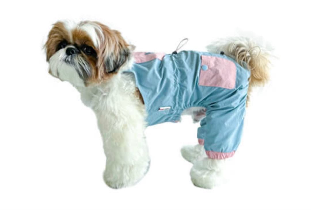 ドッグデプトレインコートセットアップ　撥水スヌードジャケット撥水オーバーオールS