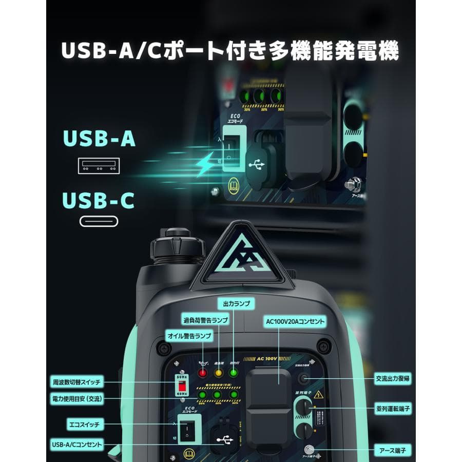 ★超小型・軽量★Kareyou インバーター発電機 2.2kVA 静音 ガソリン