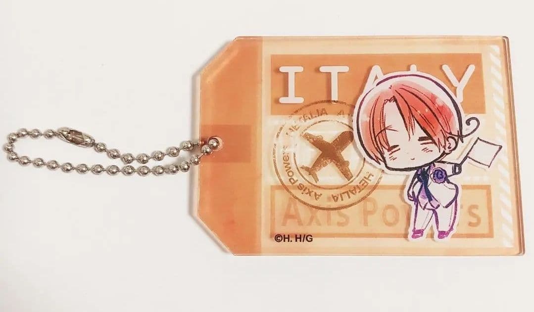 ヘタリア Axis Powers イタリア 原作絵 アクキー 荷札型 白旗