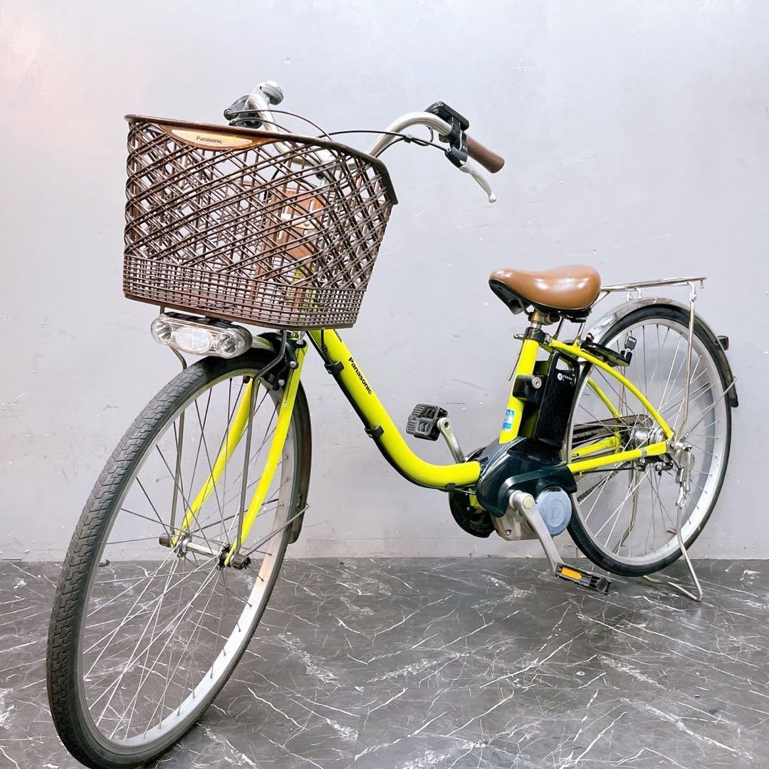 【701】電動自転車 パナソニック ビビ DX 黄緑 グリーン 26インチ
