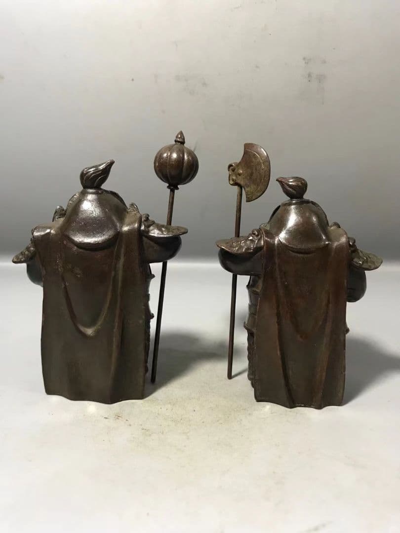 銅製 門神 鎮宅 辟邪 開運 風水 招財 荼鬱塁二神 置物 工芸品