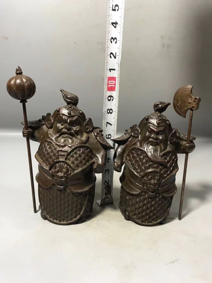 銅製 門神 鎮宅 辟邪 開運 風水 招財 荼鬱塁二神 置物 工芸品