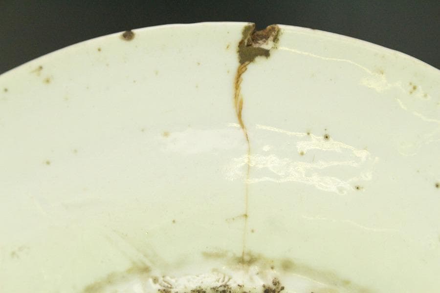 茶道具 唐物 呉須赤絵 鳳花紋 皿 φ25.5cm 中国美術(A928)