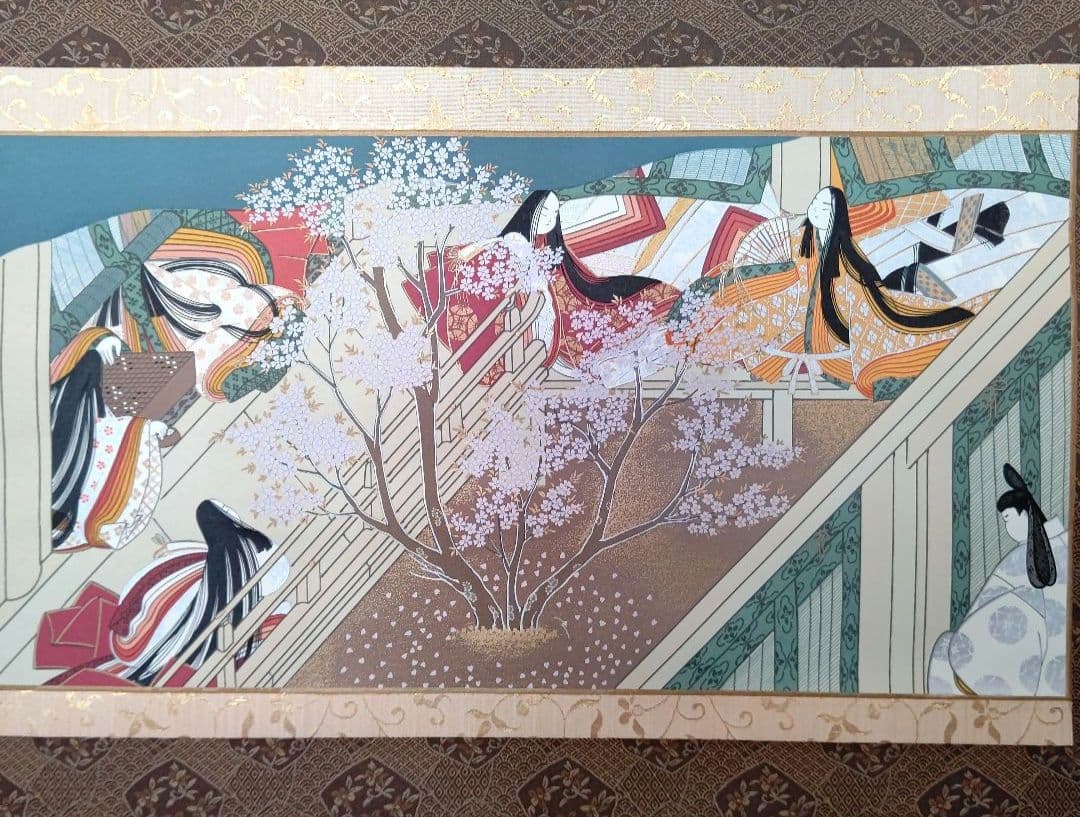 国宝  源氏物語絵巻 写 『柏木』『竹河』 掛軸