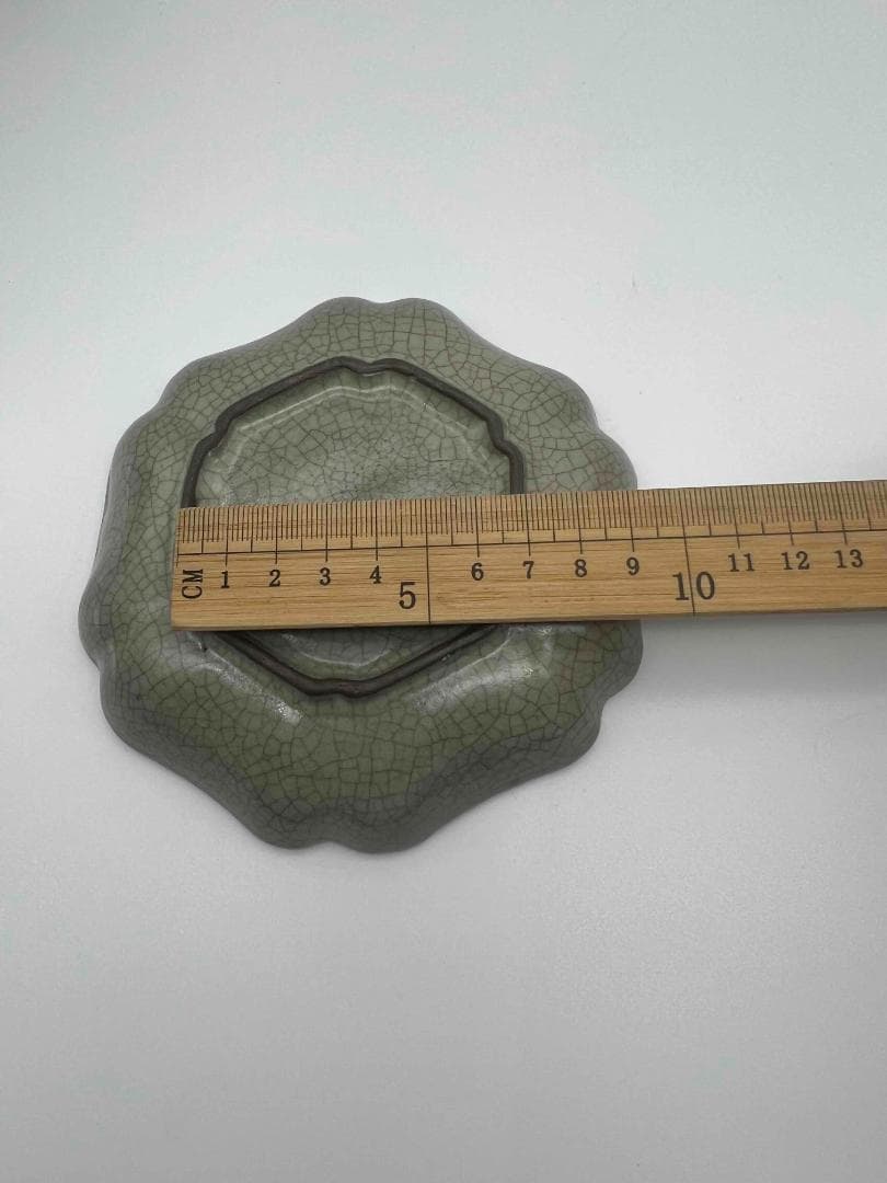 南宋時代 哥窯輪花盤 南宋官窯 【旧家蔵出し】 希少貴重 (E-59)