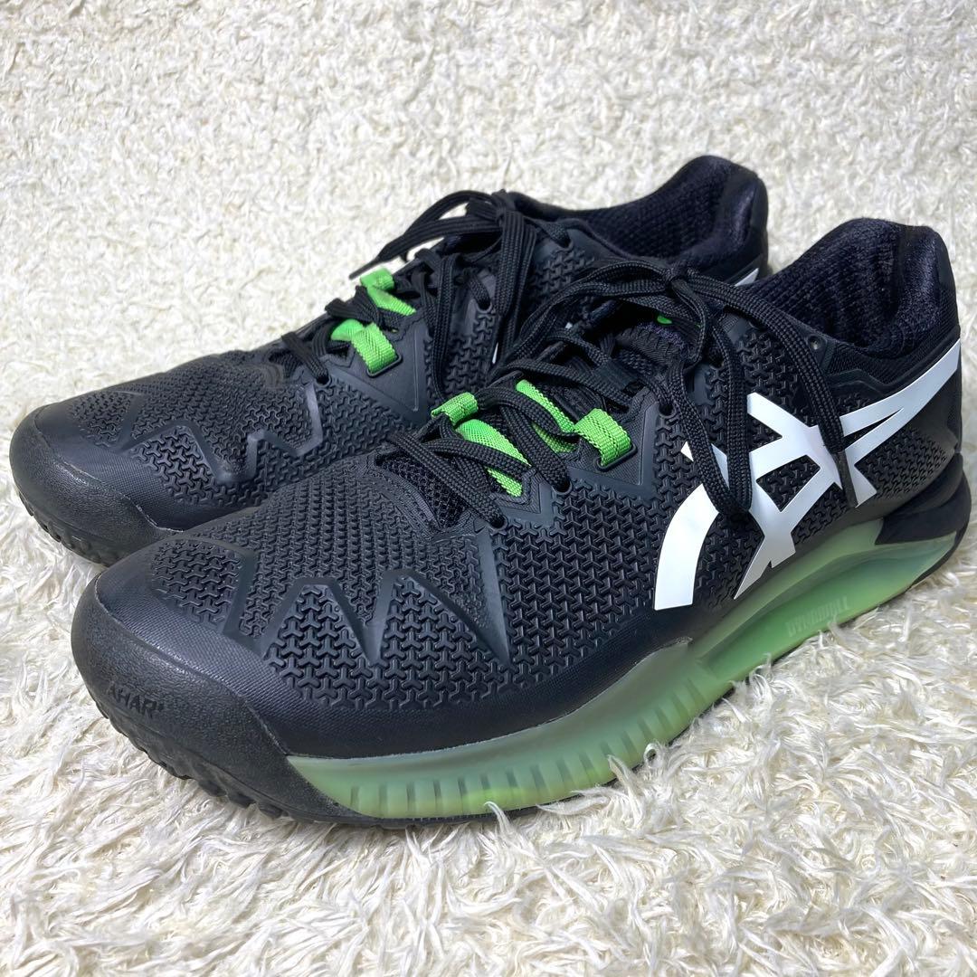 『美品』アシックス ゲルレゾリューション 8 OC テニスシューズ　ブラック