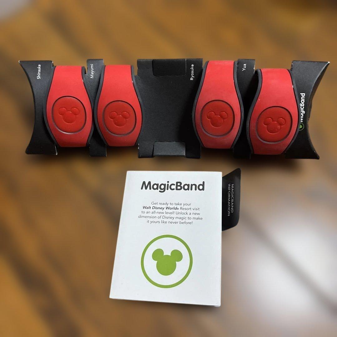 ディズニー MagicBand 赤 4個セット