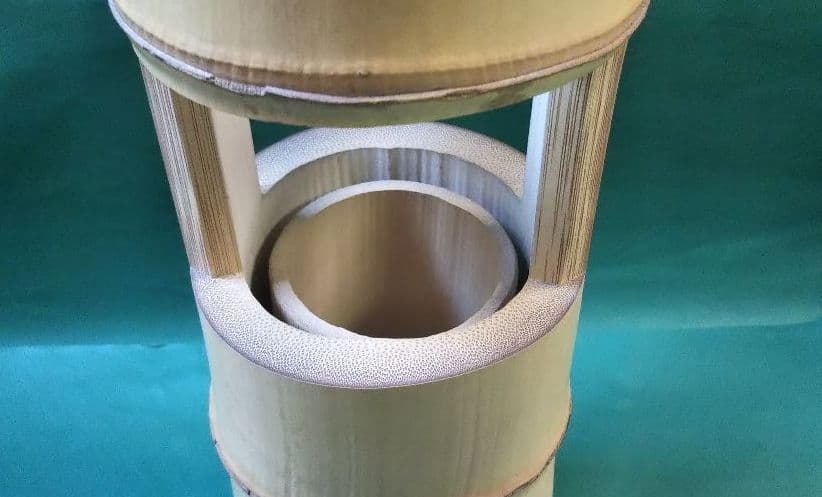 茶道具 竹置筒花入 銘 瑞雲 福聚院 佐藤朴堂和尚在判箱 林竹