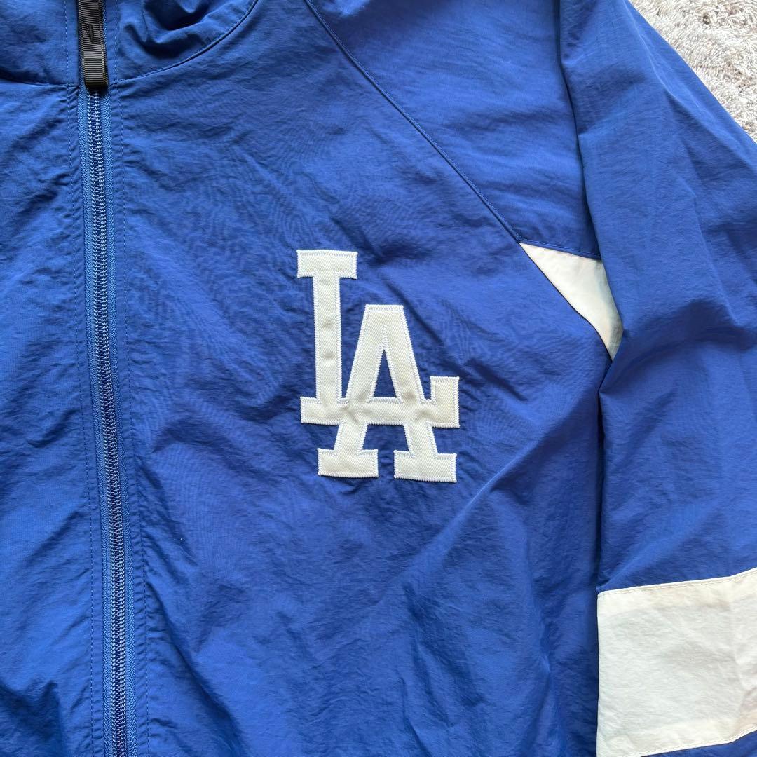 美品MLB Los Angeles Dodgers ナイロンジャケット ブルー