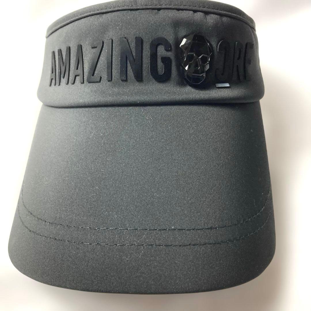 ＊Amazingcre (アメイジングクリー)スカルロゴ バイザー メンズ　黒