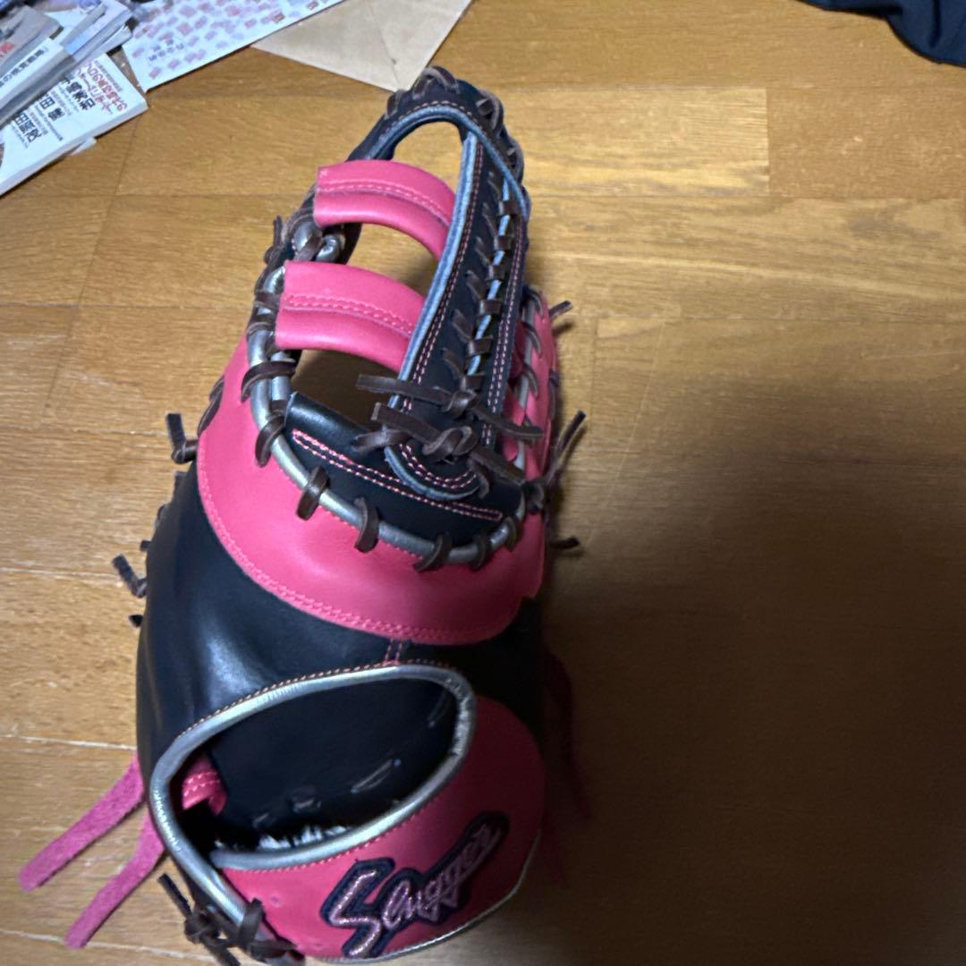 久保田スラッガーSlugger 軟式野球グローブ 黒/ピンク　ファーストミット