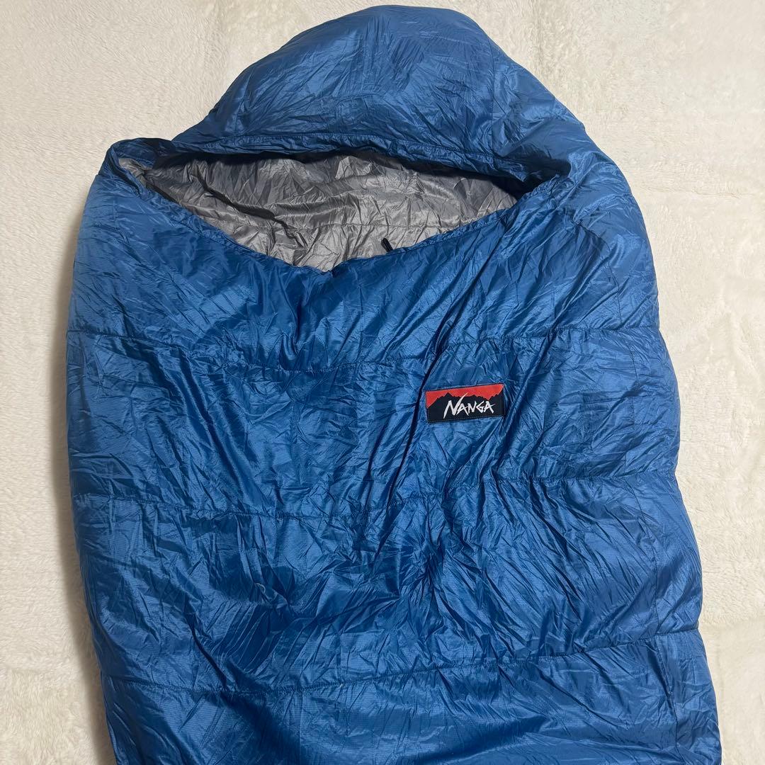 美品NANGA ダウンシュラフ　オーロラテックス600STDブルーR/ZIP