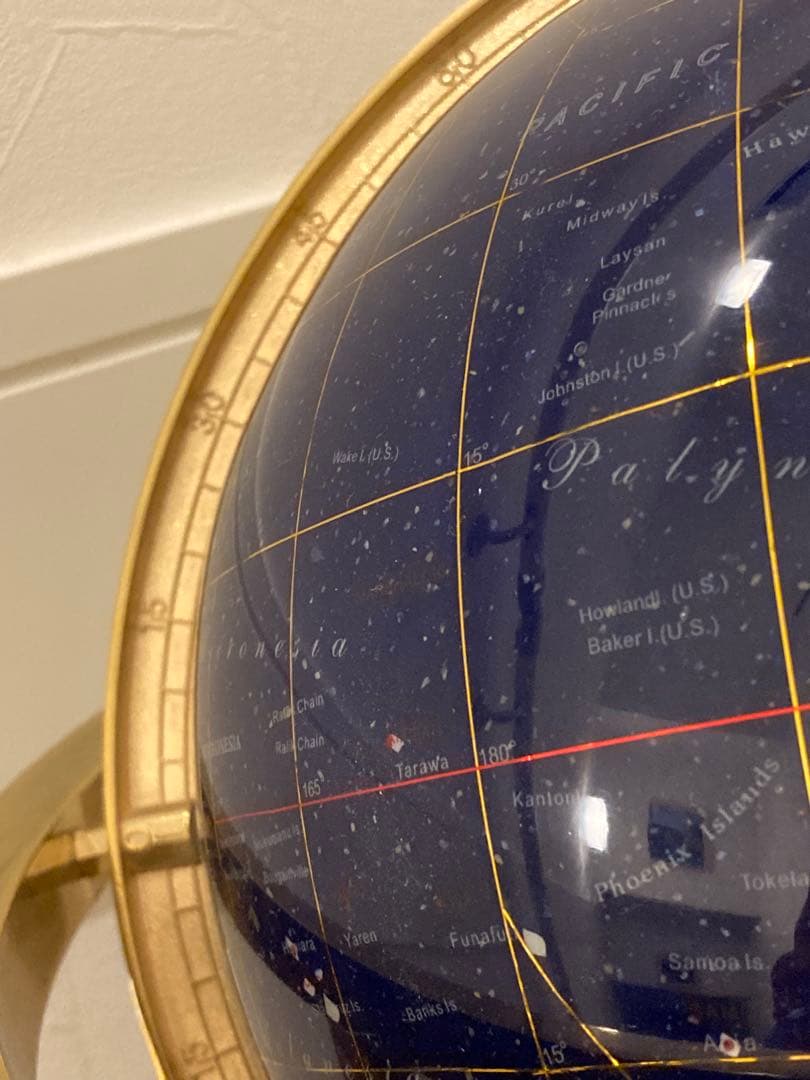 地球儀　方位磁石付き　天然石　インテリア