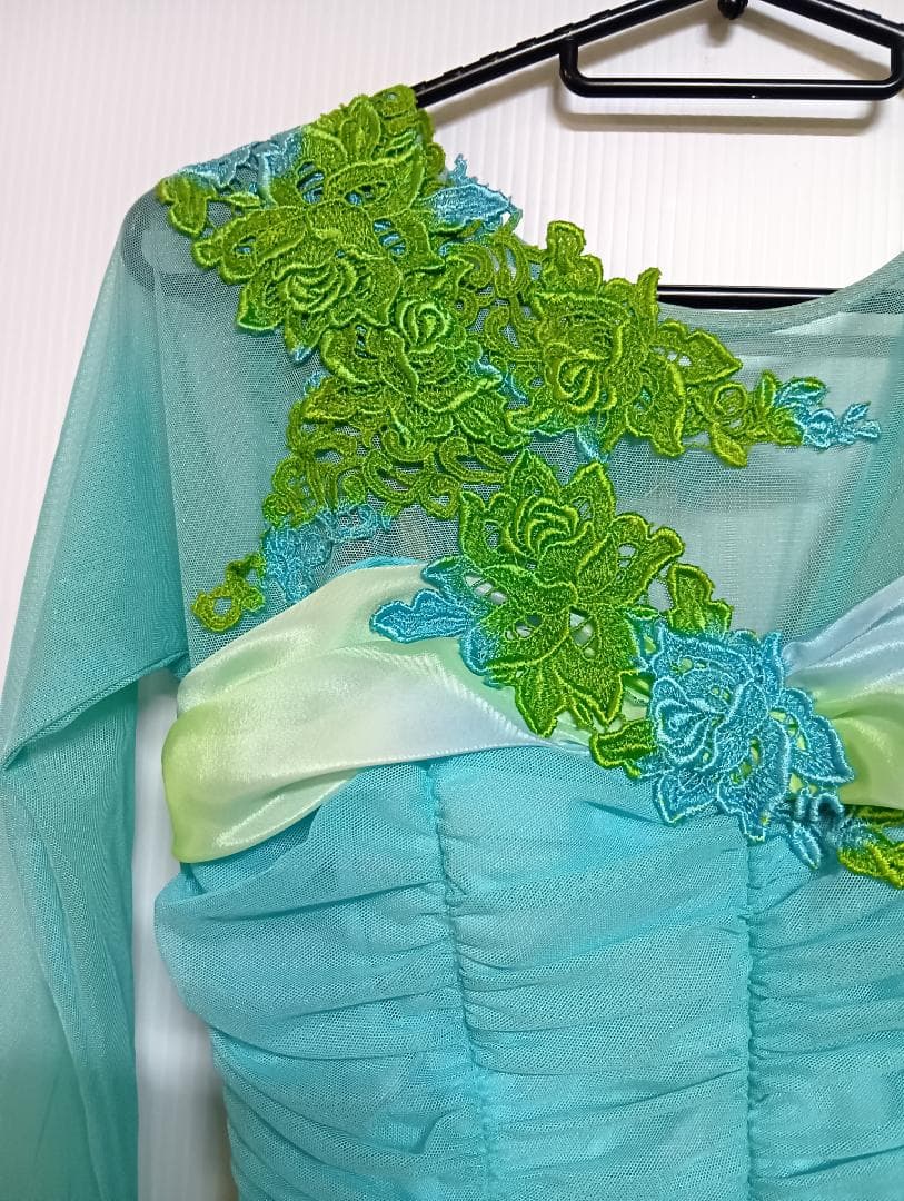 セキネ　Lovely dancing　社交ダンス衣装　7号　ドレス　ワンピ　緑