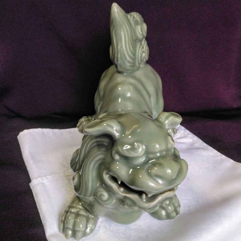 ☆青磁獅子☆鍋島青磁☆鍋島焼☆江戸時代