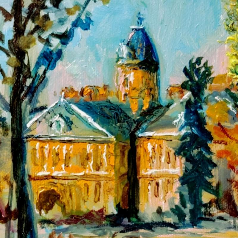 ☆ 高橋益之 ☆「 秋の道庁」油絵 　F３号サイズ 　新品！