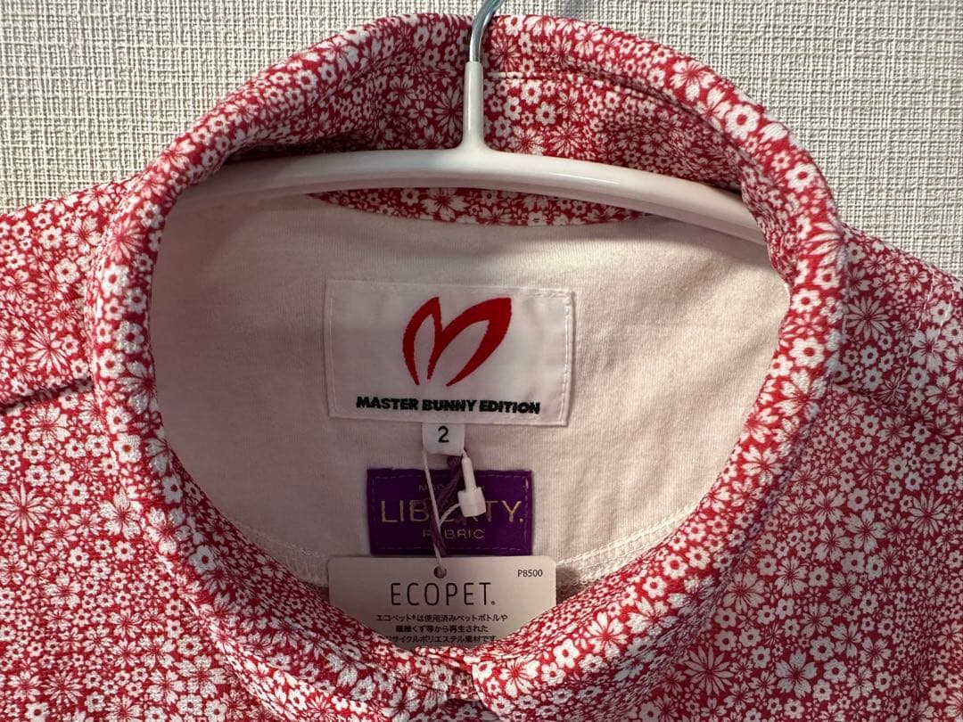 値下！大サイズMASTER BUNNY☆リバティお花柄 半袖ポロシャツ☆サイズ2