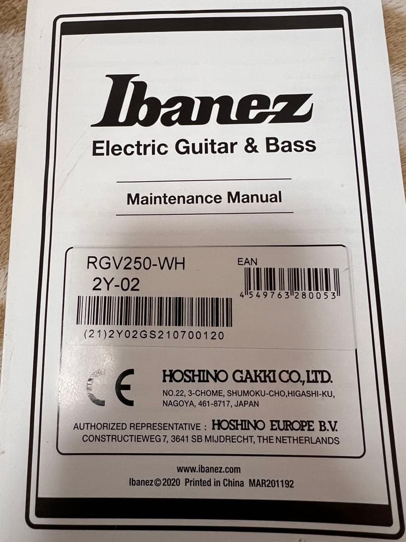 Ibanez RGV250ホワイト
