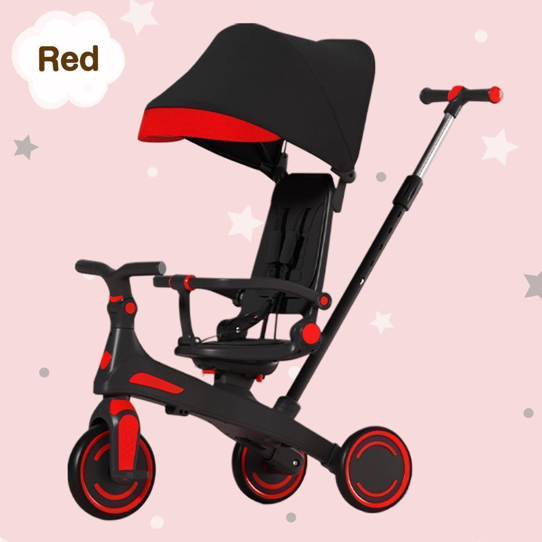 新品＊三輪車 手押し棒付き折りたたみ 7in1子供用 キッズバイク　 レッド