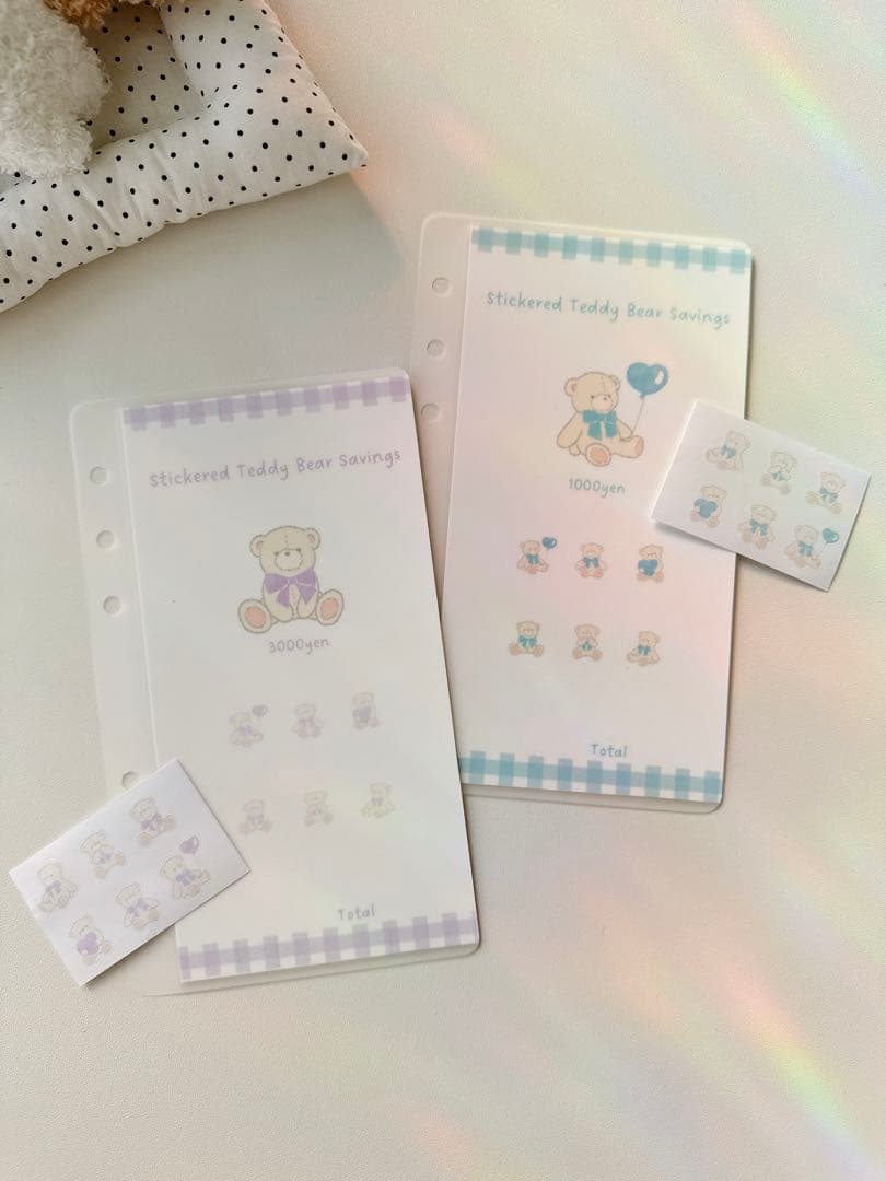 A6 refill Stickered Teddy Bear 2100円