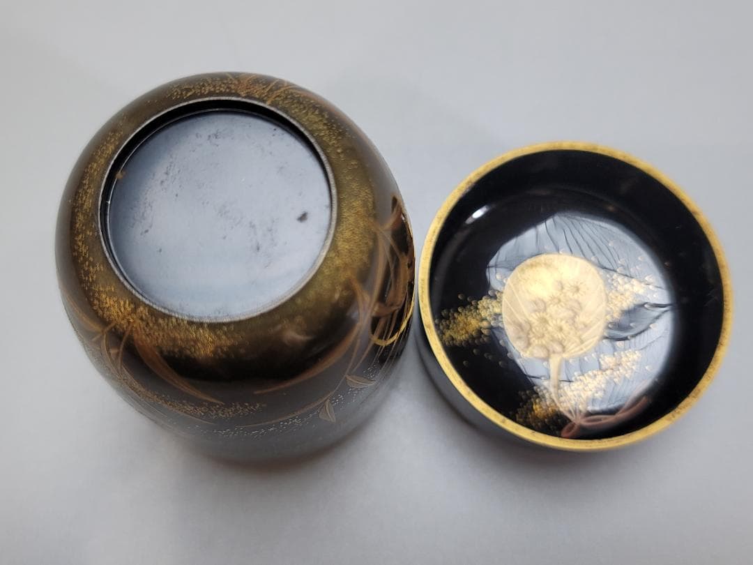 茶道具 螢蒔絵 長棗 木原象一作 共箱 輪島塗 象山