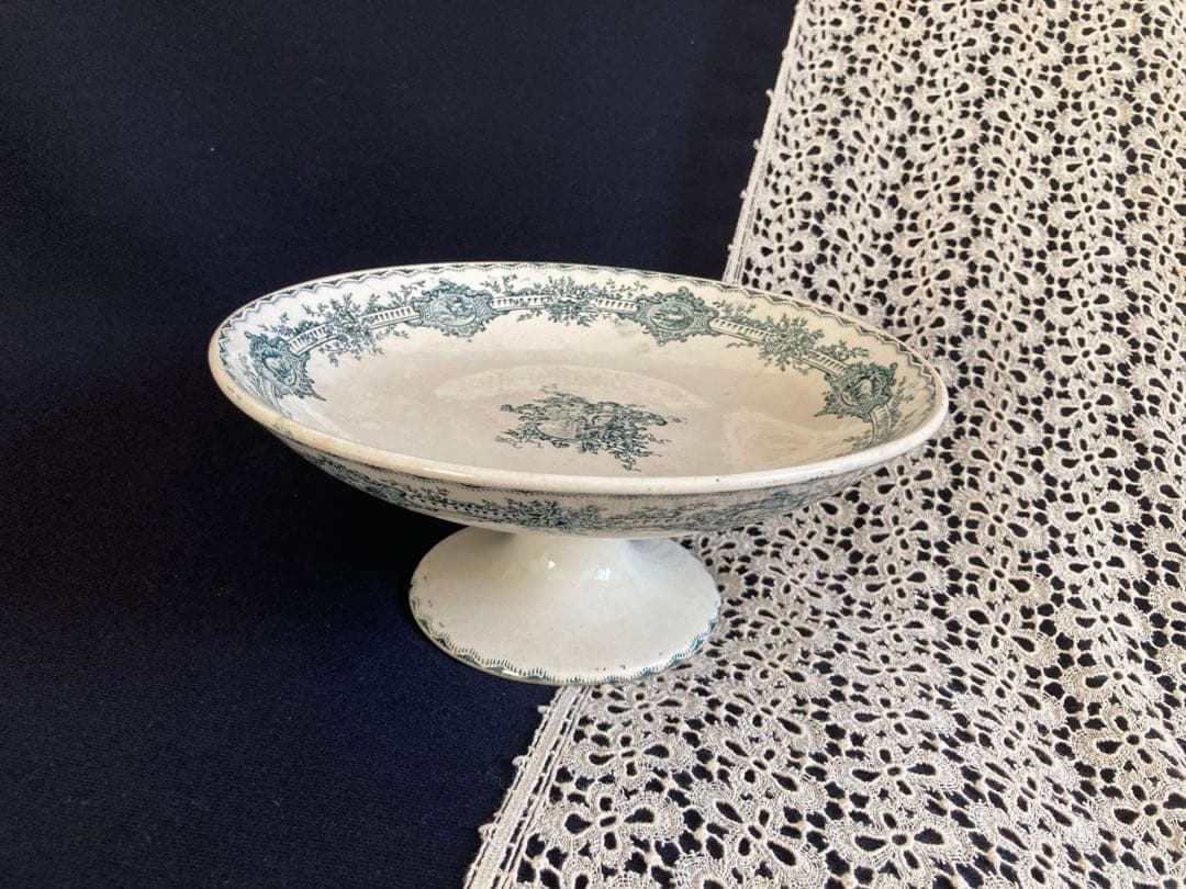 フランスアンティーク クレイユモントロー WATTEAU コンポティエ