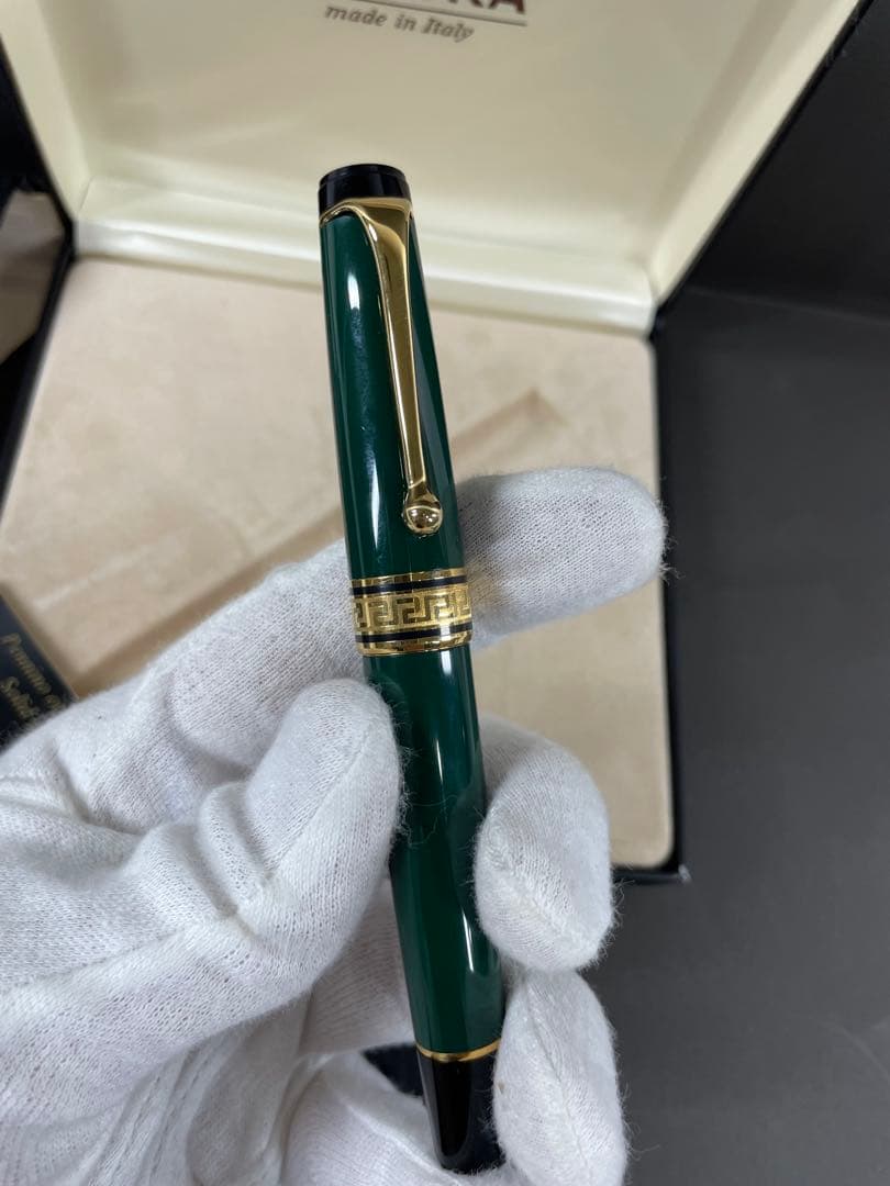 AURORA 緑色 万年筆 14K