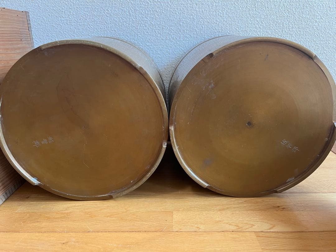 真鍮　火鉢　アンティーク雑貨　古道具　大正昭和レトロ　箱あり　4個セット