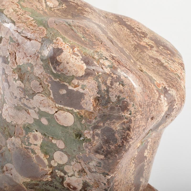 天然石　鑑賞石　梅花石　置物　重さ約1742g　唐木台付　C　R7035