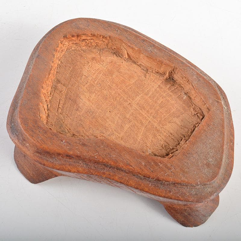 天然石　鑑賞石　梅花石　置物　重さ約1742g　唐木台付　C　R7035