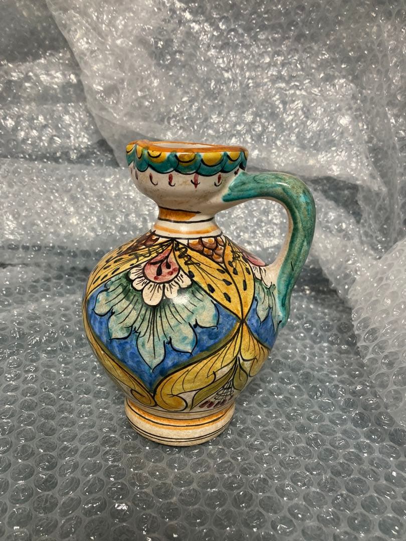 イタリアヴィンテージマヨリカ焼ERICINA手描き壺