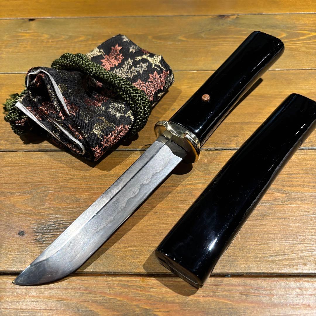 日本刀残欠クラフトナイフNo.68 最上大業物 長曽祢虎徹興里 黒鞘