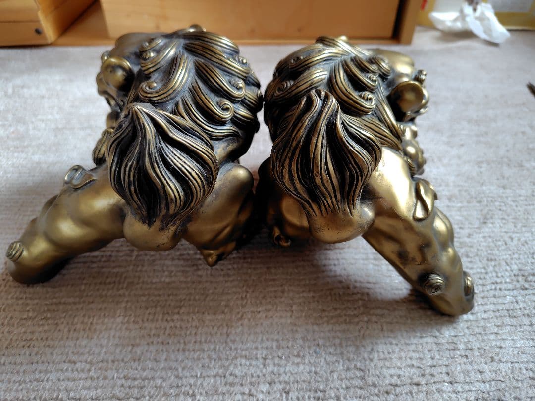 獅子像 対の置物