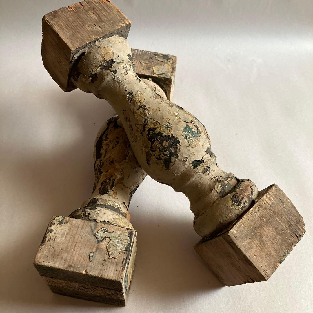 フランス アンティーク 木製ピラー シャビーシック ディスプレイ