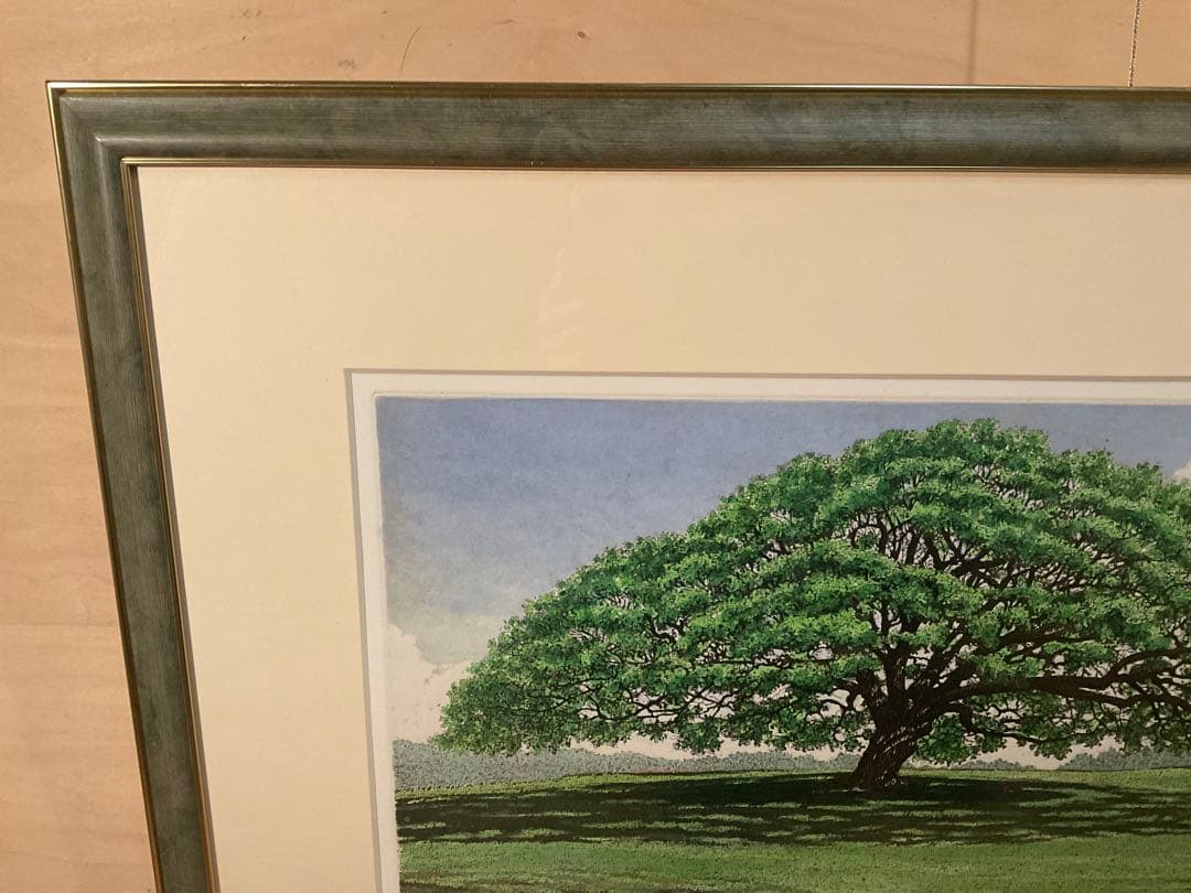 キャロルコレット「MOANALUA GARDEN 」銅版画＋手彩色　直筆サイン有