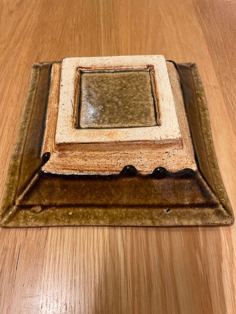 武内晴二郎 作　飴釉白流掛角鉢　民藝　民芸　沖塩朋樹　柚木沙弥郎　倉敷堤