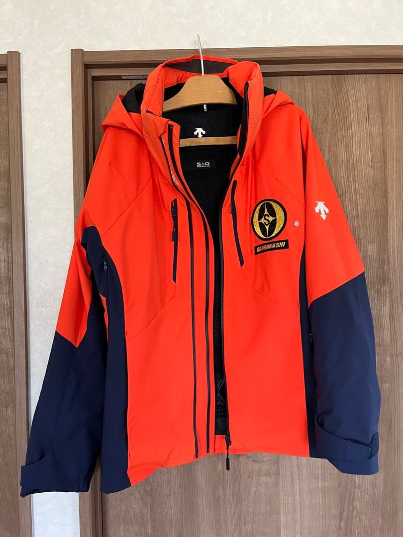 オレンジとネイビーのスキーウェア Mサイズ