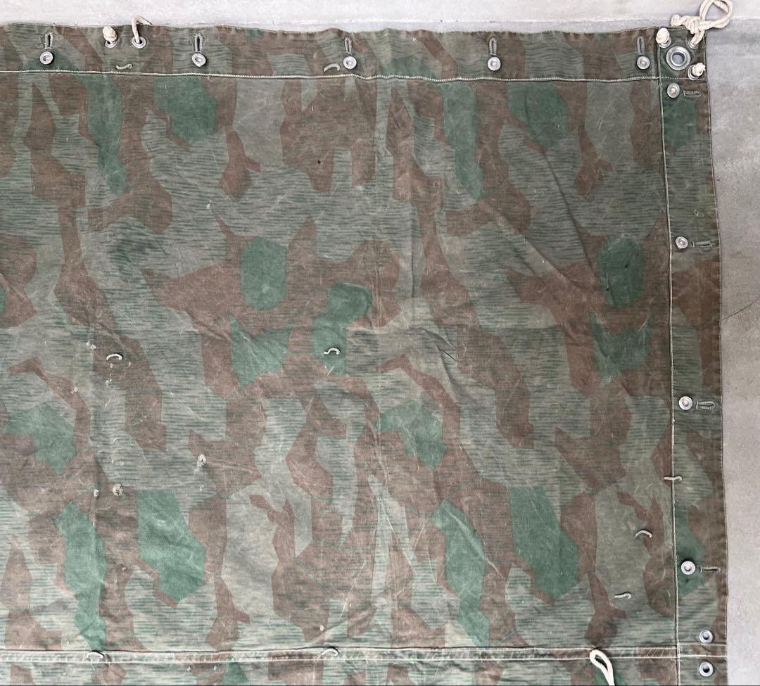 ①スイス軍幕×1 スプリンターカモ ツェルトバーン ミリタリー テント 実物